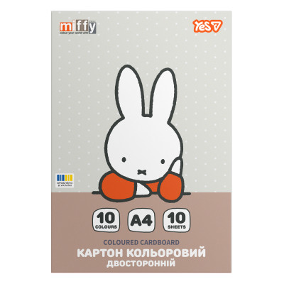 Картон кольоровий А4/10арк "YES" /955492/ Miffy двосторонній папка (1/100)