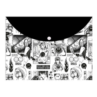Папка-конверт на кнопці B5 "Yes" /492443/ Smiley World (12/240)