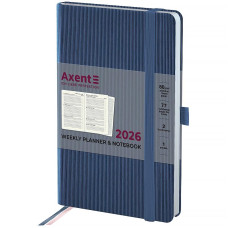 Щотижневик "Axent" 2026 /8515-26-48-A/ Partner Lines, 125*195, блакитний (1/12)