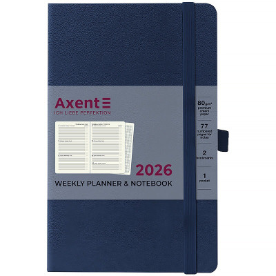 Щотижневик "Axent" 2026 /8505-26-02-A/ Partner Strong, 125*195, синій (1/12)