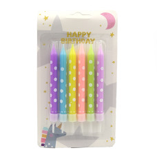 Набір свічок для торту "JO" /DSCN9321/ "Happy birthday" 6шт., блістер (1/24) Набір свічок для торту "JO" /DSCN9321/ "Happy birthday" 6шт., блістер (1/24)