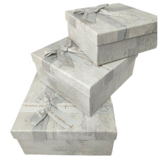 Коробка подарункова /271006/ сіра квадратна, матова 3шт/упак, 19,5х19,5х9,5-15,5х15,5х6,5 см Коробка подарункова /271006/ сіра квадратна, матова 3шт/упак, 19,5х19,5х9,5-15,5х15,5х6,5 см