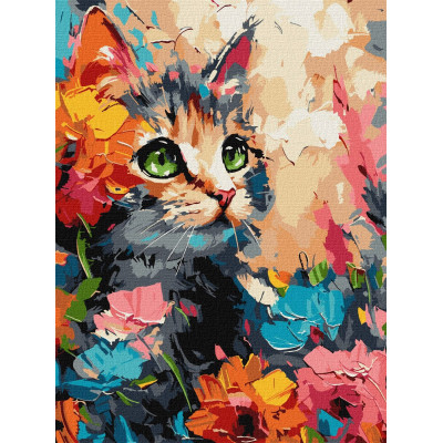 Картина за номерами "Ідейка" /KHO6598/ "Пухнастий котик" 30*40см