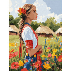Картина за номерами "Ідейка" /KHO8485/ "Гарна українка" 30х40cm
