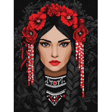 Картина за номерами "Ідейка" /KHO8604/ "Незламна українка" 30х40см