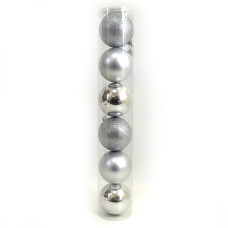 Набір новорічних кульок "JO" /DSCN0922-7-12-S/ тубус "SILVER" 7см,/12шт., PVC Набір новорічних кульок "JO" /DSCN0922-7-12-S/ тубус "SILVER" 7см,/12шт., PVC