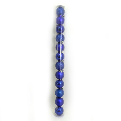 Набір новорічних кульок "JO" /DSCN0922-6-12-BL/ тубус "BLUE" 6см,/12шт., PVC,