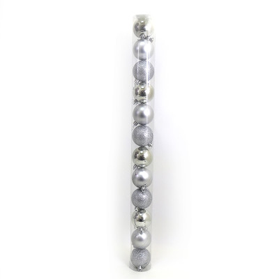 Набір новорічних кульок "JO" /DSCN0922-6-12-S/ тубус "SILVER" 6см,/12шт., PVC,