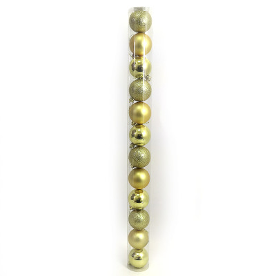 Набір новорічних кульок "JO" /DSCN0922-7-12-G/ тубус "GOLD" D7см,/12шт, PVC