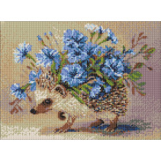 Алмазна мозаїка "Ідейка" /AMO20303/ "Їжак та квіти" 30*40см