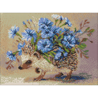 Алмазна мозаїка "Ідейка" /AMO20303/ "Їжак та квіти" 30*40см