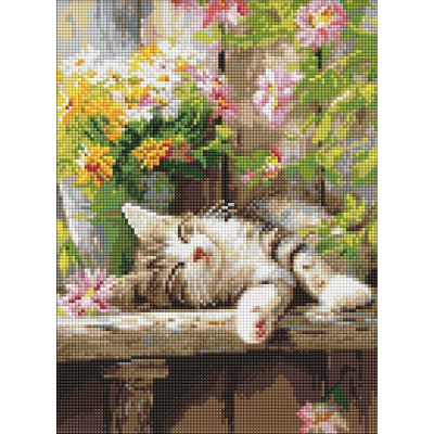 Алмазна мозаїка "Ідейка" /AMO20323/ "Муркотливий сон" 30*40см