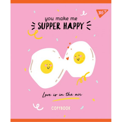 Зошит уч. "YES" 12арк.== /764224/ "HAPPY" мат. ВДЛ+УФ виб. (10/250)
