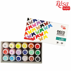 Набір акрилових фарб "ROSA TALENT" /956/ матовий,18 кол.*20 мл, (1/8)