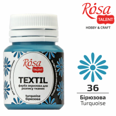 АКРИЛ для тканин "ROSA TALENT" /436/ Бірюзова, 20мл, 20 мл (1/140)