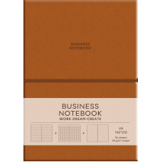 Блокнот А5/96 арк. "Школярик" Business /A5-7135Brown/ == обкл.поліуретан м'яка, крем блок, 80г/м2 "Brown" (1/12)