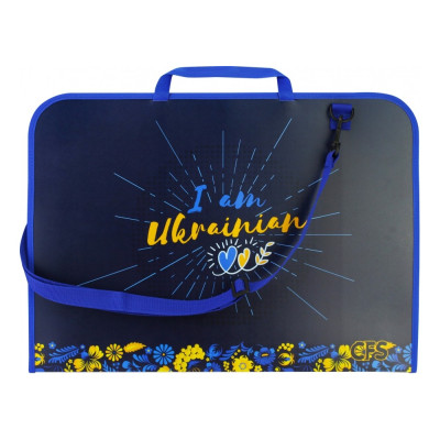 Портфель пластиковий А3 "Cool for school" /CF30003-01/ "Ukrainian" на блискавці з ручкою, мікс (1/20)