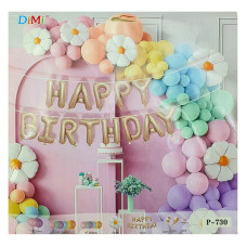 Фотозона із повітряних кульок "JO" /DSCN9466/ "Happy Birthday" 101шт/уп. + скотч, шайба (1/100)