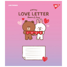 Зошит уч. "YES" 12арк.# /766920/ "Line Friends. Love letter" (25/500)
