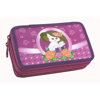 Пенал "TIGER" /1735DE/ 2 відд., б/н,Cat in Basket, (girls) (1/24)