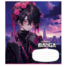Зошит уч. "Школярик" 24арк.== /3323L/ "Manga style" глітер (дівчинка) (25/200)