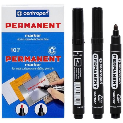 Маркер "Centropen" /8566/01/ перманентний КРУГЛИЙ, чорний (10/200)