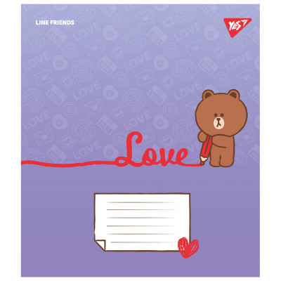 Зошит уч. "YES" 12арк.== /766948/ "Line Friends. Love letter" (25/500)