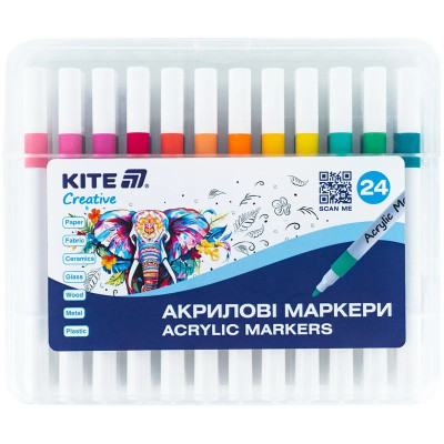 Набір маркерів 24кол. "Kite" /K-1157/ Creative, акрилові (1/25)