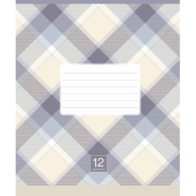 Зошит уч. "Школярик" 12арк.==/3345L/ "Plaid pattern" ВД-лак (нейт) (30/300)