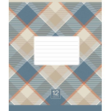 Зошит уч. "Школярик" 12арк.==/3345L/ "Plaid pattern" ВД-лак (нейт) (30/300)