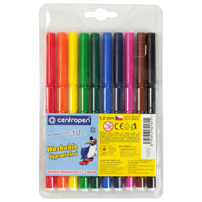 Фломастери "Centropen" 10 кол. /Cen-7790/10 ТП/ (1/20/200)