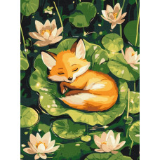Картина за номерами "Brushme" /KBS0184/ "Спляче лисеня" 30*40см