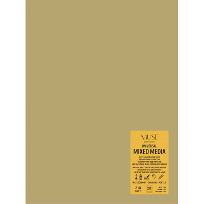 Альбом для змішаних технік "MUSE" А4/20арк. /PB-GB-020-095/ КРАФТ, склейка, 310г/м2 (4)