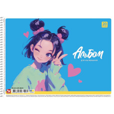 Альбом для малювання "Школярик" А4/20арк./PB-SC-020-8045/ спiраль, 120г/м2 (9/90)