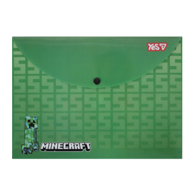 Папка-конверт на кнопці А4 "Yes" /492336/ "Minecraft Creeper" (12/60)