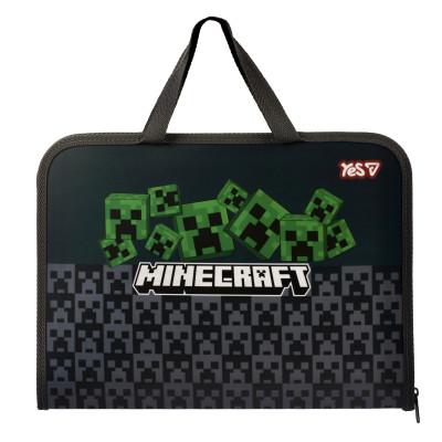 Папка-портфель А4+ на блискавці FC "Yes" /492355/ "Minecraft.Creepers" з ткан. ручк. (1/24/48)