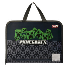 Папка-портфель А4+ на блискавці FC "Yes" /492355/ "Minecraft.Creepers" з ткан. ручк. (1/24/48)
