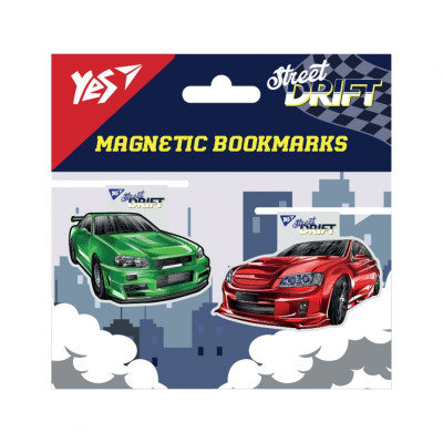 Закладки магнітні "YES" /708119/ "Cool Street drift", 2шт (1/10/500)