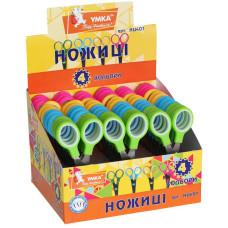 Ножиці ДИТЯЧІ "УМКА" /НЦ407/ потовщ ручки, 13,3см, двокол. ручки, 4 кол. (36/288)