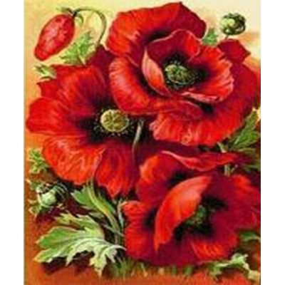 Алмазна мозаїка "Go to art" /189056/ "Маки червоні" 21*25 см на картоні 5D