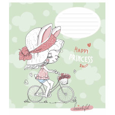Зошит уч. "Star" 12арк. == /3491L/ "Happy princess" глітер (дівчинка) (30/360)