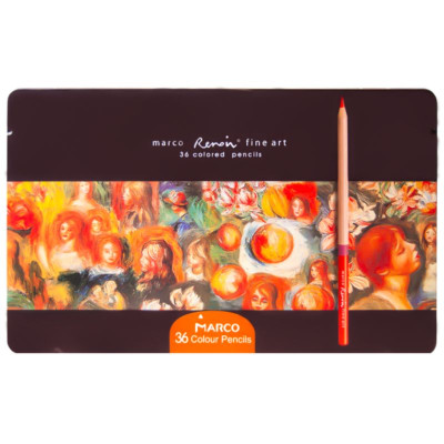 Олівці кольорові "Marco FineArt" 36 кол. /FineArt-36TN/ Renoir, кедр, металевий пенал (4/24)