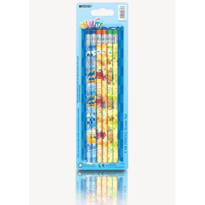 Олівець простий 1000EВ- 6BL "Colorite" HB з гумк. (хлопчики) 6шт. (24/288)