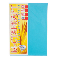 Папір кольоровий "М-Стандарт" A4 інт. (80г) Синя /220-AB48/ (100арк)