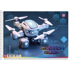 Альбом для малювання "Школярик" А4/20арк./PB-SC-020-8047/ спiраль, 120г/м2 (9/90)