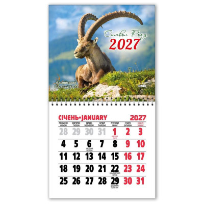 Календар на магніті 2027 "ЕУ" /MKL27-10/ 110*200 мм (10)