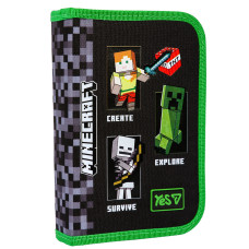 Пенал твердий "YES" /533733/  1 відділ. з клапаном HP-03 Minecraft Reality 13*21*3см (1/48)