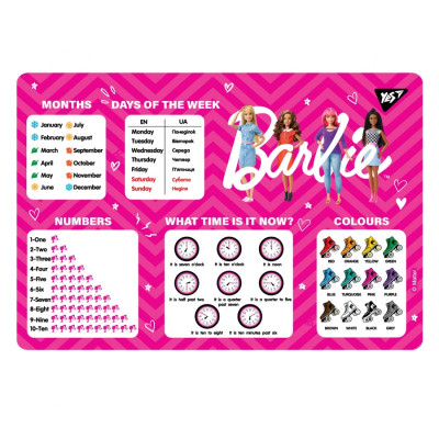Підкладка настільна 43*29см "YES" /492056/ "Barbie" (англ) (1/10/200)