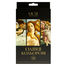 Олівці кольорові "MUSE" 36 кол. /105M-36/ тригранні, чинка (1/4)