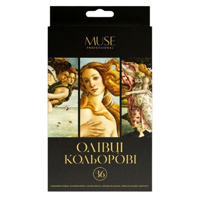Олівці кольорові "MUSE" 36 кол. /105M-36/ тригранні, чинка (1/4)